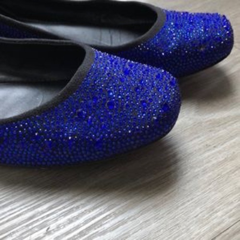 BCBGMAXAZRIA Cobalt Misha Rhinestone Ballet Flats!
